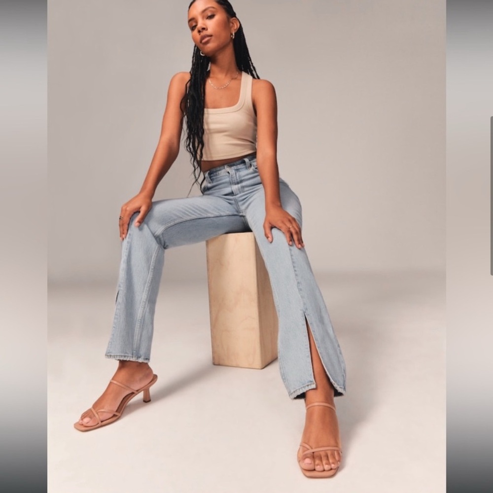 Abercrombie | high rise skinny jeans with split hem | 26 curve love